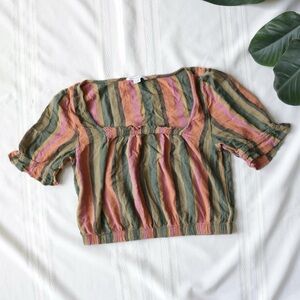 American Eagle striped prairie crop top